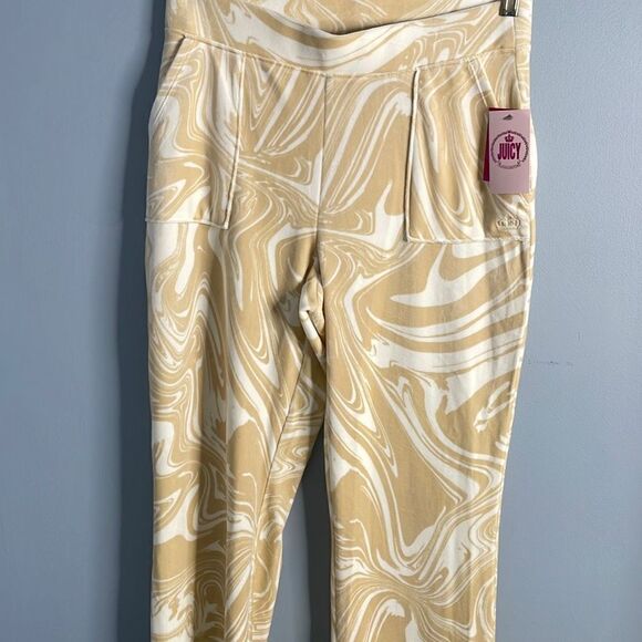 Juicy Couture Beachwood Swirl Micro Sherpa Lined Sweatsuit Sweatpants Medium Hoo - Picture 8 of 12